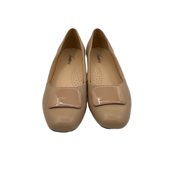 Trotters Delse Nude Patent Leather Block Heel Pumps Size 7 1/2 Women’s - Picture 3 of 10